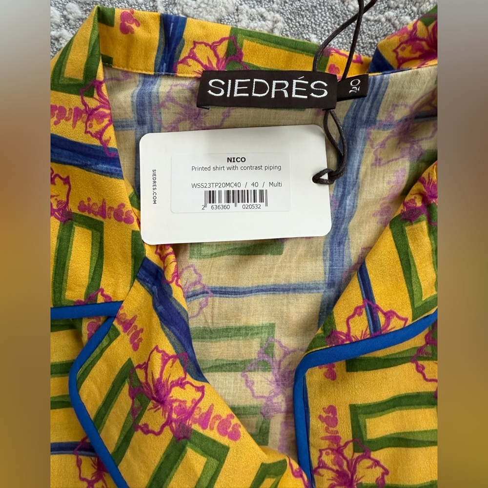 SIEDRES 2 Piece Matching Zyon Short Set Multicolor Button-Up Nico Shirt - Picture 4 of 12